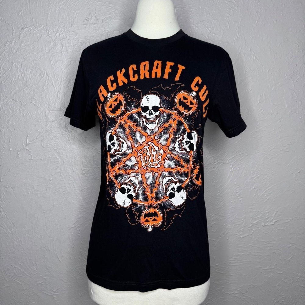 Black Craft Cult XS Pentagram with skulls and pumpkins Goth Gothic Punk